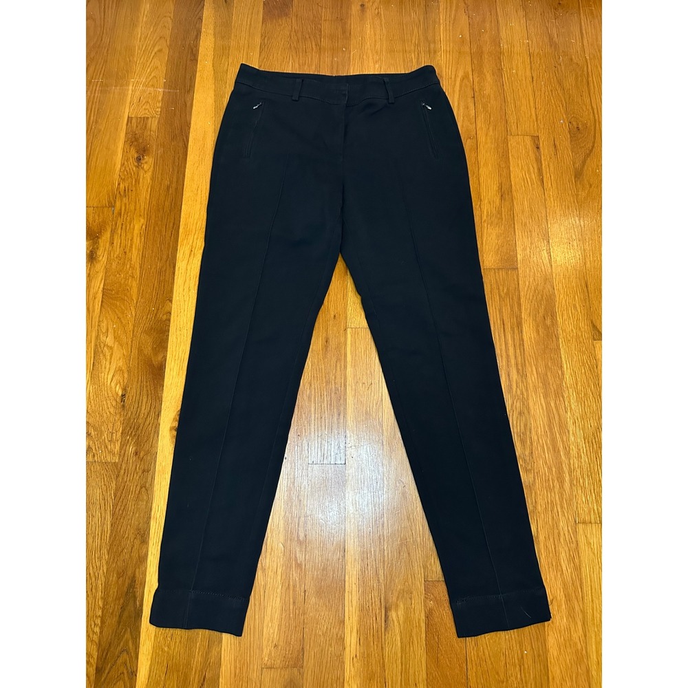 Akris Punto Bergdorf Goodman Black Slim Fit Pintuck Trousers Pants US 6